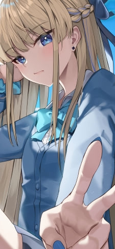 青空の下、ピースをする可愛い飛鳥馬トキ (あすまとき) / ブルアカ / ブルーアーカイブのiPhone / スマホ壁紙