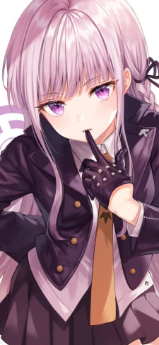黒い手袋を口ではずそうとする可愛い霧切響子(きりぎりきょうこ) / ダンガンロンパのiPhone / スマホ壁紙