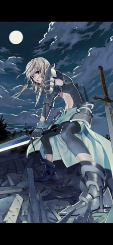満月と女性戦士のiPhone / スマホ壁紙