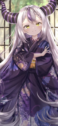 着物を着たラプラス・ダークネス / バーチャルYouTuber / ホロライブのiPhone / スマホ壁紙