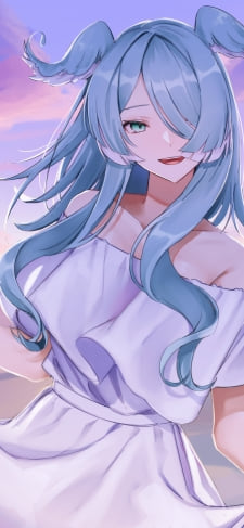 白いドレスを着て微笑むエリーラ・ペンドラ / 海 / Elira Pendora / にじさんじ / Vtuber / バーチャルYouTuberのiPhone / スマホ壁紙