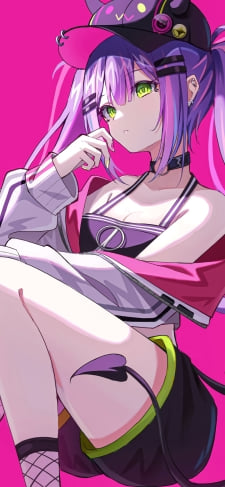 右手を顔に近づけながら遠くを見る常闇トワ / ホロライブ / バーチャルYouTuberのiPhone / スマホ壁紙