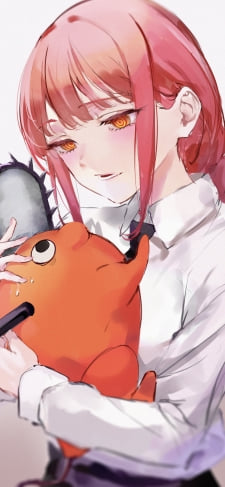 ポチタを抱っこするマキマ / チェンソーマンのiPhone / スマホ壁紙