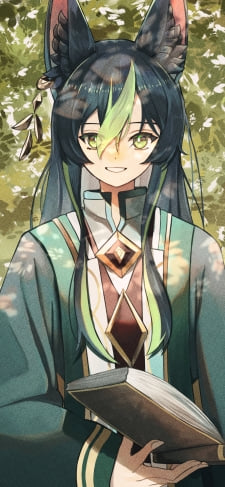 黒い本を読むティナリ / 原神のiPhone / スマホ壁紙