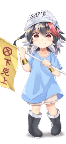 下剋上の旗を持つ可愛い鬼人正邪 / 血小板 / はたらく細胞のiPhone / スマホ壁紙