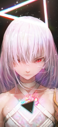 赤い瞳で真っ直ぐ見つめるオメガ・アルファ / ホロライブ / バーチャルYouTuber / VtuberのiPhone / スマホ壁紙