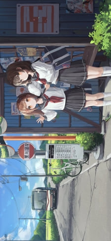 バス停でバスを待つ女子高生 / JK / 黒川温泉 / 熊本のiPhone / スマホ壁紙