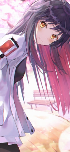 こちらを覗き込む可愛いテキサス / 桜の花 / アークナイツのiPhone / スマホ壁紙