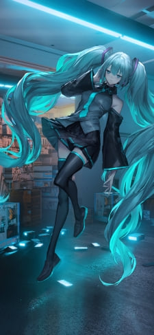浮遊する綺麗な初音ミク / ボカロ / ボーカロイドのiPhone / スマホ壁紙