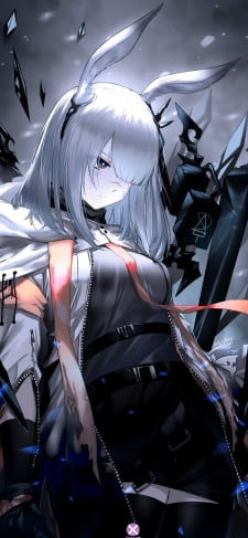 うつむいたフロストノヴァ / 銀髪 / アークナイツのiPhone / スマホ壁紙