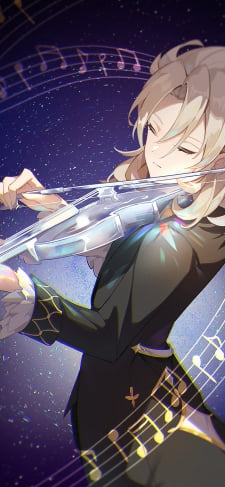 クリスタルのヴァイオリンを弾くアルベド / 原神のiPhone / スマホ壁紙