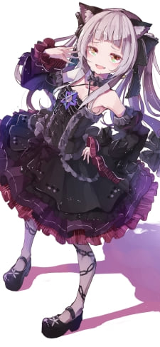 黒いドレスを着て右手でポーズをとる紫咲シオン / ホロライブ / バーチャルYouTuber / VtuberのiPhone / スマホ壁紙