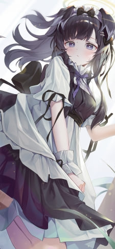 メイド姿のかわいい猫塚ヒビキ / ブルアカ / ブルーアーカイブのiPhone / スマホ壁紙