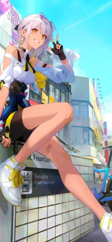 ピースするかわいいキャロル·ペッパー / 自転車 / サングラス / 卡萝尔·佩珀 / 崩壊3rd / 崩坏3のiPhone / スマホ壁紙