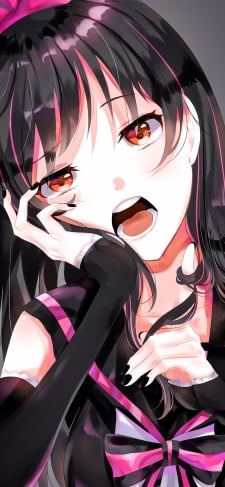 肘をついてこちらに話かけるキズナアイ / バーチャルYouTuber / VtuberのiPhone / スマホ壁紙