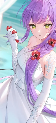 ウェディングドレスを着た可愛い常闇トワ / 赤い花弁 / ホロライブ / バーチャルYouTuber / VtuberのiPhone / スマホ壁紙