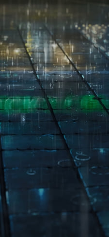路面に降る雨のiPhone / スマホ壁紙