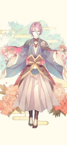 赤い花と歌仙兼定(かせんかねさだ) / 刀剣乱舞のiPhone / スマホ壁紙