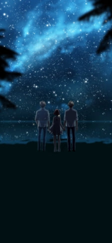 手をつないで星を見る七海春歌・四ノ宮那月・四ノ宮砂月 / うたの☆プリンスさまっのiPhone / スマホ壁紙