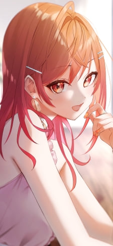 オレンジの瞳でこちらを見つめる一条莉々華 / ホロライブ / バーチャルYouTuber / VtuberのiPhone / スマホ壁紙