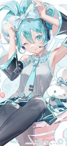 初音ミクとシナモロール / ファンアート / イラストのiPhone / スマホ壁紙