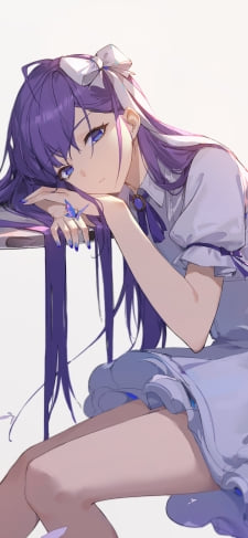 机にもたれこちらを見つめる可愛いメルトリリス / fate/extraのiPhone / スマホ壁紙