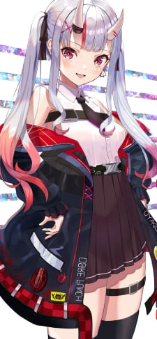 腰に両手をあててドヤる可愛い百鬼あやめ / ホロライブ / バーチャルYouTuber / VtuberのiPhone / スマホ壁紙