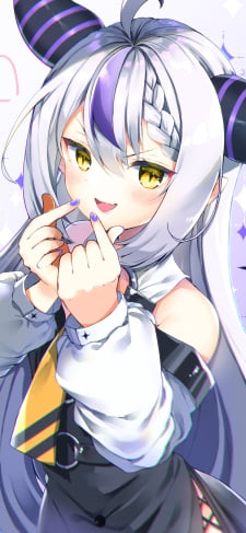 キュンですポーズをする可愛いラプラス・ダークネス / ホロライブ / バーチャルYouTuber / VtuberのiPhone / スマホ壁紙