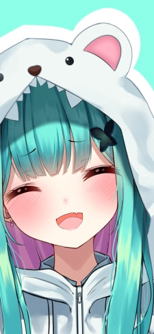 シロクマの着ぐるみを着て笑顔の可愛い潤羽るしあ / ホロライブ / バーチャルYouTuber / VtuberのiPhone / スマホ壁紙