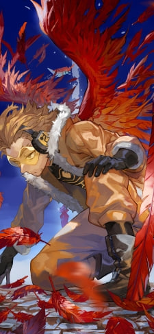 片膝をつくかっこいいホークス / 赤い翼 / 僕のヒーローアカデミアのiPhone / スマホ壁紙