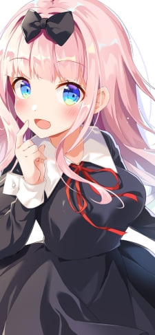 口元に指をあてるプニプニの藤原千花 / かぐや様は告らせたい~天才たちの恋愛頭脳戦~のiPhone / スマホ壁紙