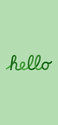 hello / Apple / 緑のiPhone / スマホ壁紙