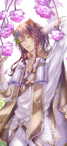 ピンクの花を触るレオナ・キングスカラー / ツイステッドワンダーランドのiPhone / スマホ壁紙