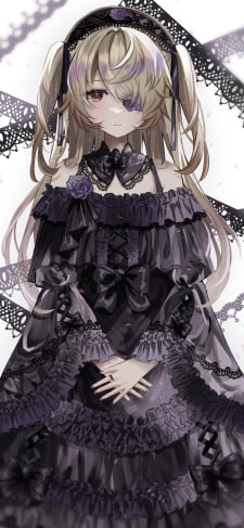 黒いドレス / 手を重ねるフィッシュル / 原神のiPhone / スマホ壁紙