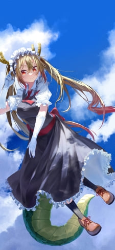 空飛ぶトール / 小林さんちのメイドラゴン / ファンアート / イラストのiPhone / スマホ壁紙