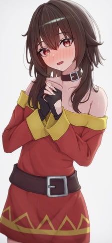 お祈りするポーズで照れているめぐみん / 紅魔族 / かわいい / このすば / この素晴らしい世界に祝福を! / ファンアート / イラストのiPhone / スマホ壁紙