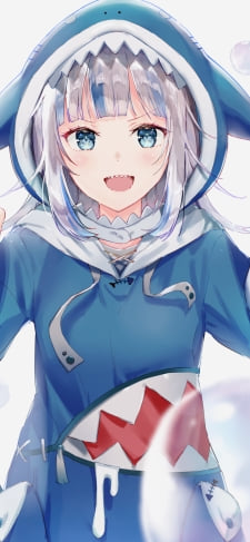 笑顔の可愛いがうるぐら / 水泡 / 鮫の着ぐるみ / ホロライブ / バーチャルYouTuber / VtuberのiPhone / スマホ壁紙
