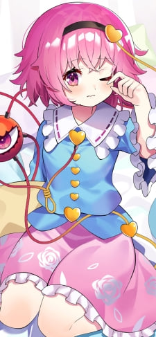 眠たそうな古明地さとり (こめいじさとり) / 東方 / ファンアート / イラストのiPhone / スマホ壁紙