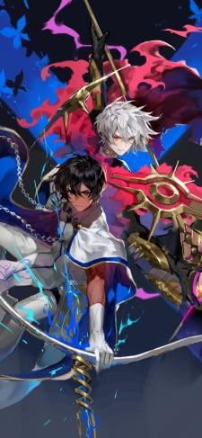 武器をかまえるかっこいいカルナとアルジュナ / fate/grand orderのiPhone / スマホ壁紙