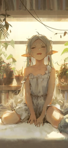 寝ぼけているフリーレン / 葬送のフリーレンのiPhone / スマホ壁紙