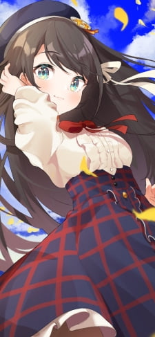 青空の下で笑顔の大空スバル / ロングヘア― / 黄色い花びら / ホロライブ / バーチャルYouTuber / VtuberのiPhone / スマホ壁紙