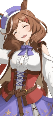 帽子を押さえて笑顔のマチカネタンホイザ / ウマ娘プリティーダービーのiPhone / スマホ壁紙
