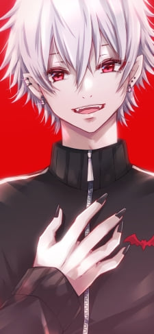 蝙蝠のマークがプリントされている洋服に手を当てている葛葉（くずは） / にじさんじ / バーチャルYouTuber / VtuberのiPhone / スマホ壁紙