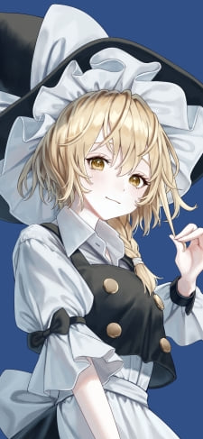 髪をつまむ霧雨魔理沙 / 東方のiPhone / スマホ壁紙