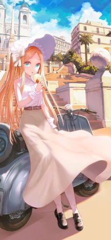 バイクに乗ってアイスを食べるアビゲイル・ウィリアムズ / ローマの休日 / fate/grand orderのiPhone / スマホ壁紙