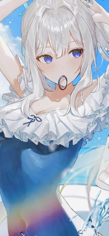 海の中で髪を結わく月雪ミヤコ (つきゆきみやこ) / スク水 / かわいい / ブルアカ / ブルーアーカイブのiPhone / スマホ壁紙