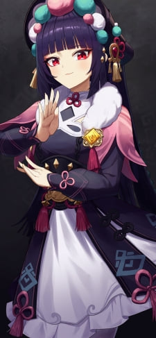 両手でポーズを取る可愛い雲菫 / 原神のiPhone / スマホ壁紙