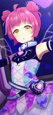 ステージ上で両手を挙げて変なポーズを取る天王寺璃奈 / 虹ヶ咲学園スクールアイドル同好会のiPhone / スマホ壁紙