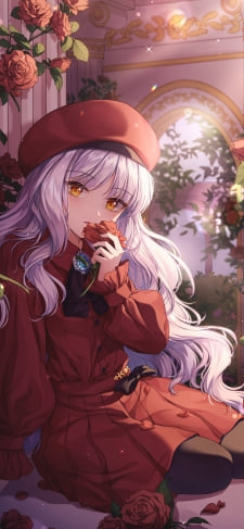 赤い薔薇を持つ可愛いカレン・オルテンシア / fate/grand order / Fate/hollow ataraxiaのiPhone / スマホ壁紙