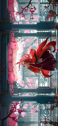 庭園に桜や梅が咲く綺麗な屋敷に佇む八重桜 / 崩壊学園 / 崩壊3rd / 崩坏3rdのiPhone / スマホ壁紙